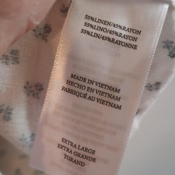 Rails Shirt Mens XL Carson Bleu Fleurs Linen Blend Short Sleeve Floral - Picture 7 of 11